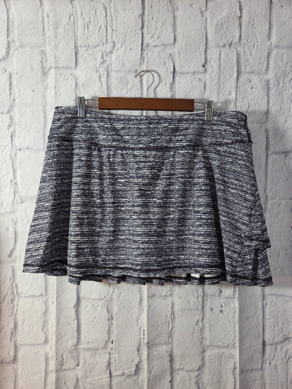 Ideology XXL Black Heathered Pull On Pleated Summer Casual Tennis Skort